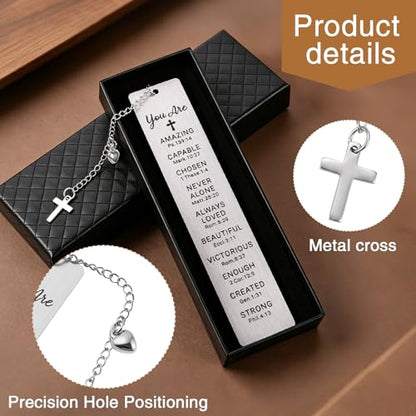 Christian Cross Bookmarks, Metal Bible Bookmarks for Women Men, 1st Communion Baptism Confirmation Gifts for Girls Boys Teens, Catholic Coming of Age Graduation Gift