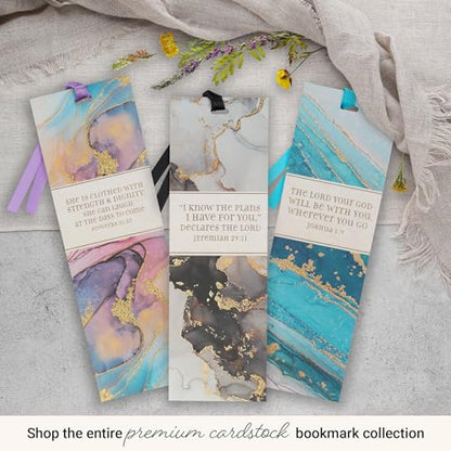 Christian Art Gifts Marble Swirl Scripture Bookmark God Will Be with You - style: God With You