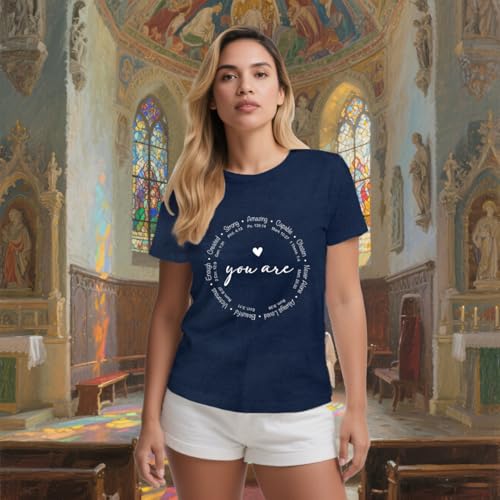 Christian Shirts for Women Jesus Faith Shirt You are Inspiration Tee - color: Blue, size: Medium
