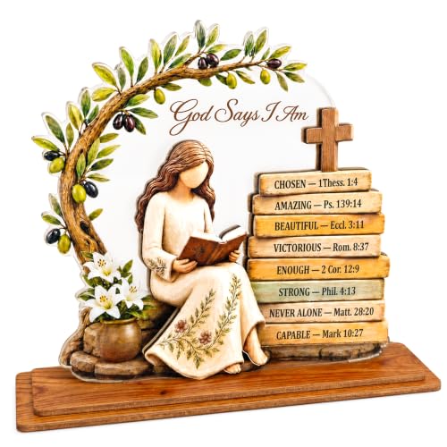 God Says I Am Christian Table Decor, Christian Gifts for Women - color: God Says I Am