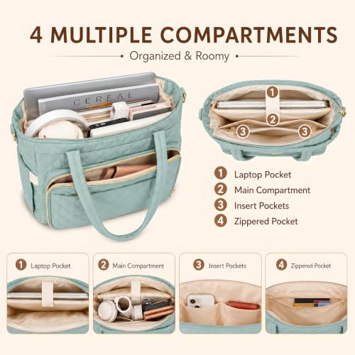 Large Bible Bag with Cover for Women, Quilted Church Tote, Sage Green