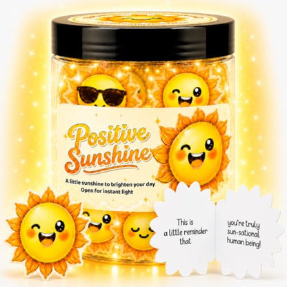 Positive Sunshine Jar, 30 Positive Notes for Women, Emotional Support Cards - color: Positive Sunshine Jar