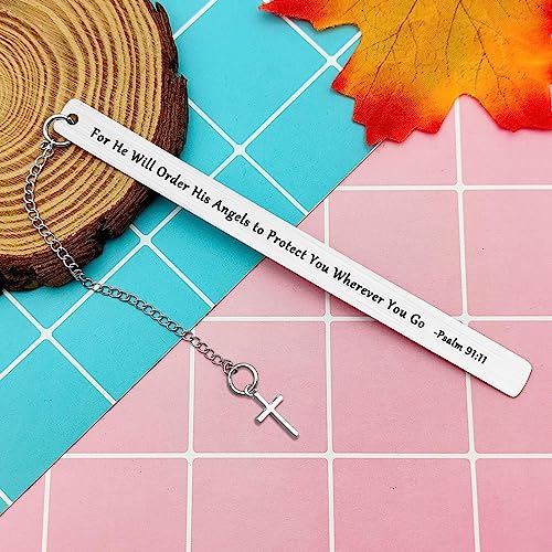 Heigebi Stainless Steel Bible Verse Bookmarks Inspirational Gifts for Women Men Christian Religious Gifts for Friend Girls Book Lover Reading Lovers