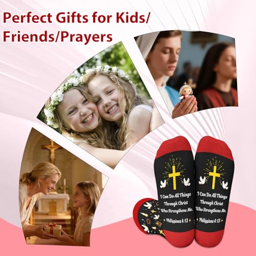 Baptism Socks for Women Men Jesus Socks for Boys Girls Confirmation Gifts