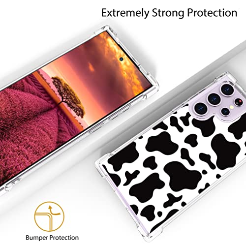 for Samsung Galaxy S23 Ultra Case - Black Cow Print - color: Black Cow Print, size: Galaxy S23 Ultra