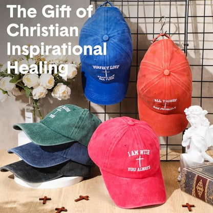 Zoooyawn 10 Pcs Jesus Christian Hats Cross Baseball Cap - color: Dark Colors