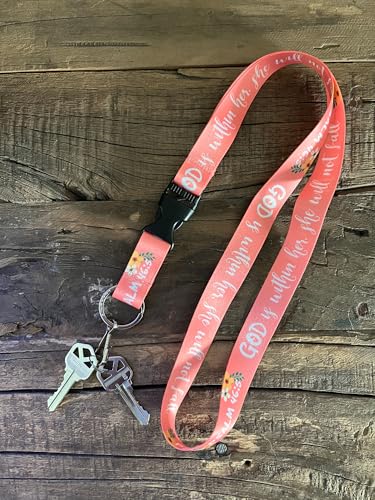 Limeloot Lanyard – Soft Neck Lanyard with Quick Release & Key Ring – ID Badge Holder & Keychain Lanyard for Men & Women - color: God is Within Her