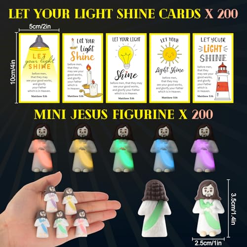 CroBlissful 100 Sets Mini Jesus Figurines Glow in Dark, Holding A Cross - style: Holding A Cross