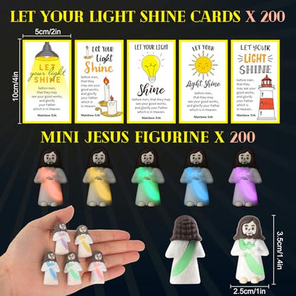 CroBlissful 100 Sets Mini Jesus Figurines Glow in Dark, Holding A Cross - style: Holding A Cross