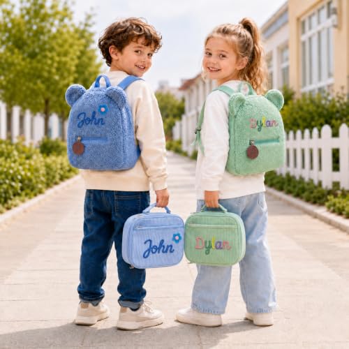 Personalized Toddler Backpack for Girls Boys with Optional Lunch Bag Set - color: Pink Style 2