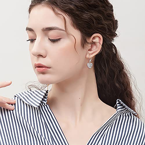 S925 Sterling Silver Heart Dangle Drop Earrings for Women Jewelry Gift - style: Celtic knot Heart