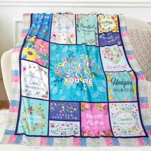 Christian Gifts for Women, Inspirational Christian Blanket 50'' x 60''