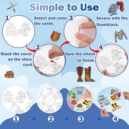 Maqiauly 32 Sets Christian Armor of God Craft Kit VBS Christian Supplies