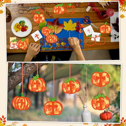 Chiisong 24 Sets Religious Pumpkin Crafts DIY Fall Christian Crafts Kit - style: Religious Pumpkin