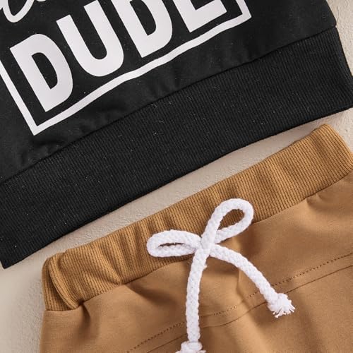Kupretty Baby Boy Clothes Dad's Little Dude Sweatshirt Pants Set - color: Black, size: 18-24 Months