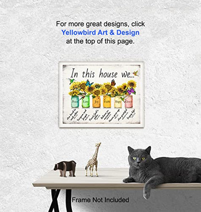 Christian Family Wall Art & Decor - Religious Wall Decor, Rustic God spiritual Scripture Sunflowers Christianity Home Decoration, The Bible Verse Picture, Inspirational Christian Gifts for Women Woman
