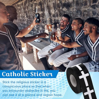 Faccito 600pcs Cross Stickers Crosses Christian Stickers, White - color: White