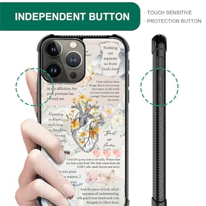 for iPhone 16 Pro Case | Classic Slim Cover Design | Bible Verses Heart - color: Bible Verses Heart, size: iPhone 16 Pro
