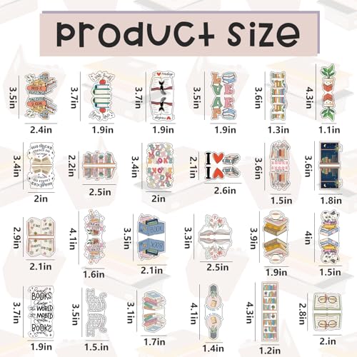 Nezyo 24 Pcs Magnetic Bookmarks Foldable Page Markers Students,Book - style: Book