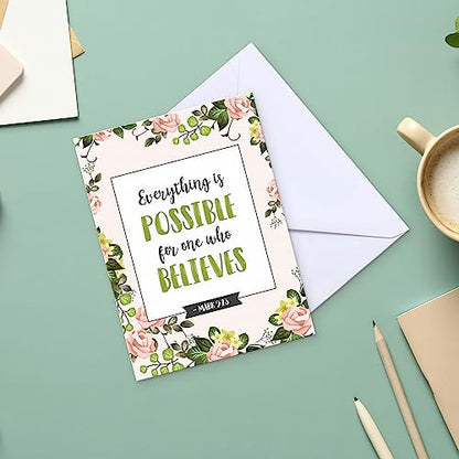 S&O Scripture Cards - Set of 48 Boxed Bible Verse Blank Note Cards with Envelopes - Christian Greeting Cards/Inspirational Prayer Cards, 6 Designs. Christian Stationary with Bible Verses - size: Set of 48