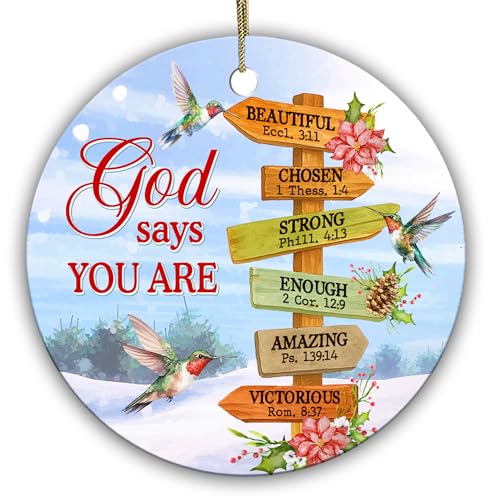 Christian Ornament 2026 God Says You are Bible Verse Gift