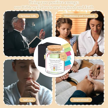 Spanish Bible Verse Jar Read Me Bible Verses Jar Tarro De Versículos Bíblicos En Español Christian Gift for Mom Women Men Regalos Cristianos Para Mujer Spanish Scripture Prayer Hope Cards with Box - style: Spanish