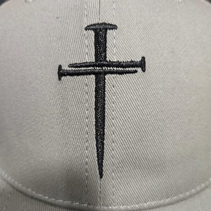 Three Nails Cross Christian Hats, Embroidered Baseball Caps for Adults - color: Gray