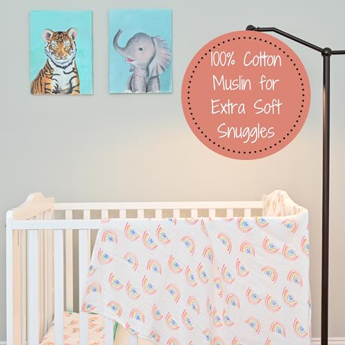LollyBanks Muslin Swaddle Blanket, 47 x 47 in, Newborn Receiving Blanket - color: Brown, Blue, White, Black, Pink