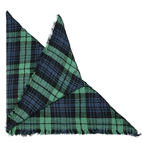 American Trends Scarfs for Women Winter Triangle Scarf Classic Plaid Warm Scarf Soft Scarves Knitted Wrap Shawl - color: Triangle Striped Green & Blue & Black