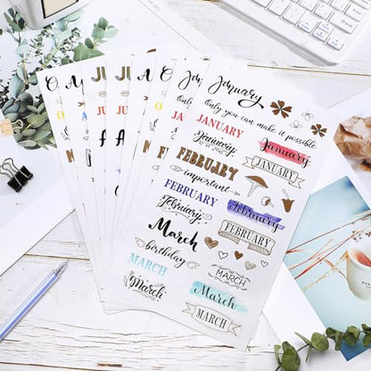 Eaasty 24 Sheets Monthly Planner Stickers for Calendars Journaling Creative