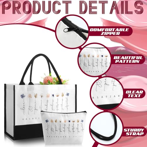 Aliceset 2 Pcs Christian Bible Verse Tote Bags for Women - style: Wildflower