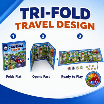 TRAVOFUN Magnetic Car Race Game | Travel Games for Kids Ages 4-8 - style: Car Race Game