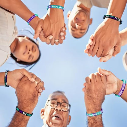 JUNEBRUSHS 42pcs Suicide Prevention Awareness Silicone Bracelets - style: Suicide Prevention Awareness Style