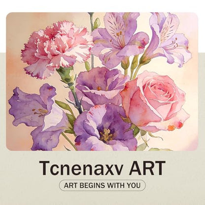 Pink Flowers Canvas Wall Art, Framed Abstract Bouquet Artwork Prints12x16In - color: Watercolour Wall Art, size: 16"L x 12"W