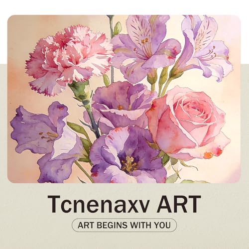 Pink Flowers Canvas Wall Art, Framed Abstract Bouquet Artwork Prints16x24In - color: Watercolour Wall Art, size: 24"L x 16"W