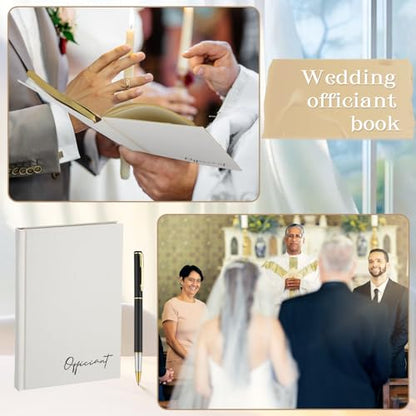 Engrowtic Wedding Officiant Book with Pen 5.25x8.25,White,Classic - color: White, style: Classic