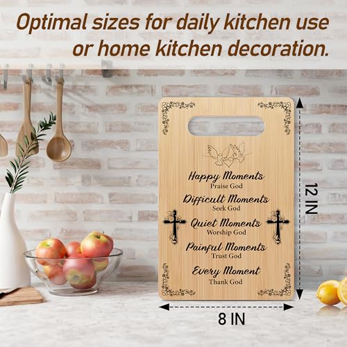 Christian Wedding Cutting Board, Religious Marriage Wood Charcuterie Board, Wedding Gifts For Couples, Christian Engagement Gifts, Bible Verse Bamboo Chopping Board, Kitchen Home Farmhouse Decor -04 - color: Religious Marriage
