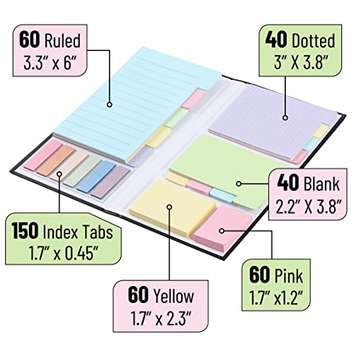 Mr. Pen- Sticky Notes Set, 410 Pack, Ruled - color: Pastel, size: 1 Set