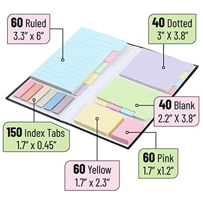 Mr. Pen- Sticky Notes Set, 820 Pack, Ruled - color: Pastel, size: 1 Set (Pack of 2)