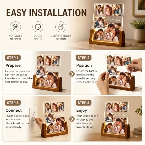 Custom Picture Frames Anniversary Couple Gifts for Girlfriend Women Men - color: S4