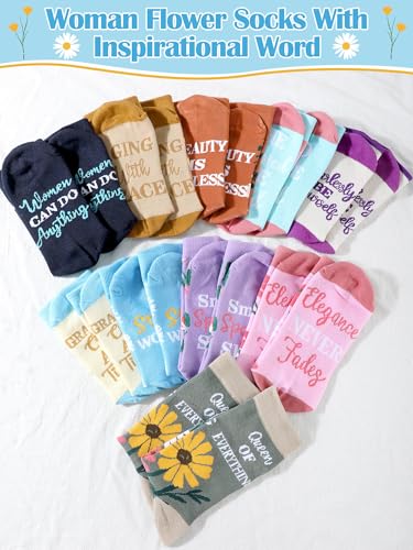 Cutecrop 10 Pairs Novelty Women's Floral Socks Gift - color: Macarons, style: Elegant Style