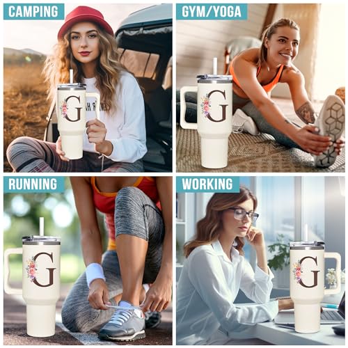 Personalized Mothers Day Gifts, Personalized Gifts for Women, Custom Mother's Day, Birthday Gift For Grandma, Mom, Wife, Friend, Sister, Coworker, Monogrammed Tumbler 40oz with Lid and Straw - color: G