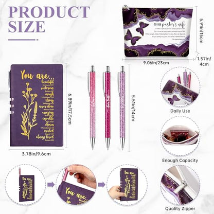 Watersay 6 Pcs Pastor Wife Appreciation Gifts Glass Cup Set, Purple - color: Purple