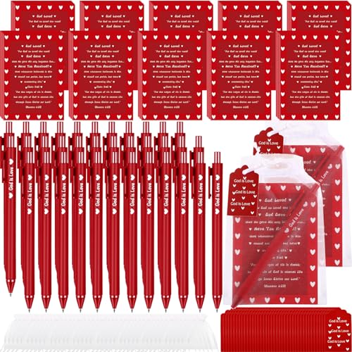 30 Set Valentine's Day Christian Gifts Bulk Bible Verse Notepads Religious Ballpoint Pens and Inspiring Quote Card Journals Gifts for Sunday School Church Friends Office Supplies