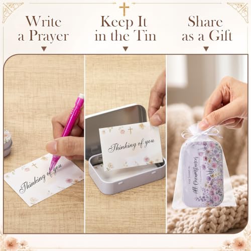 24 Sets Prayer Box Bulk Gift with Cards and Pencils, Wildflower - style: Wildflower