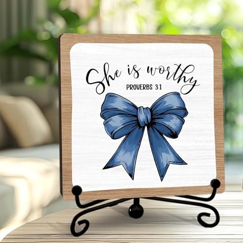 Religious Gifts for Women Men Friends Coworkers - color: Dark Blue Bow