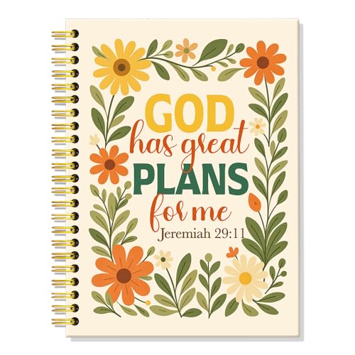 ERHACHAIJIA God Has A Plans for Me Lined Spiral Notebook for Bible Note - color: Yellow