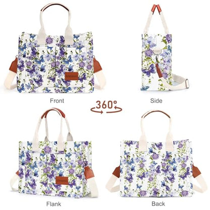 LHMTQVK Canvas Tote Bag for Women, Work & Bible Study Handbag - color: Butterfly