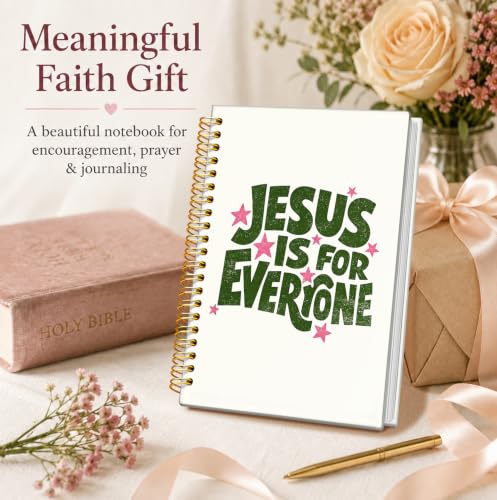 Christian Journal Notebook, Christian Gifts for Women - color: Jesus is for Everyone Retro Notebook
