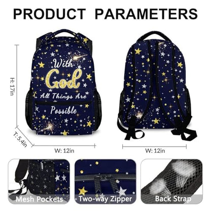 Kids Backpack School Backpacks for Girls Boys, Christian Bookbag Gift for Children Kindergarten Primary Elementary Middle - color: Black